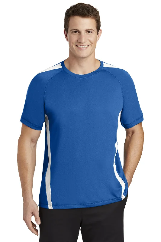 Sport-Tek Mens Competitor Moisture Wicking Short Sleeve Crewneck T-Shirt - True Royal Blue/White