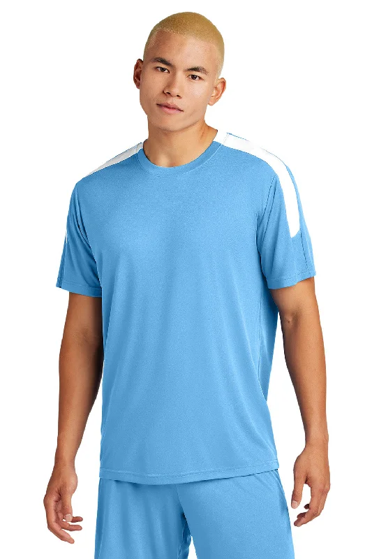 Sport-Tek Mens Moisture Wicking Competitor United Short Sleeve Crewneck T-Shirt - Carolina Blue/White - New