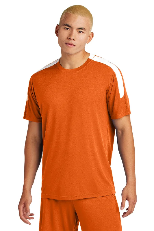 Sport-Tek Mens Moisture Wicking Competitor United Short Sleeve Crewneck T-Shirt - Deep Orange/White - New