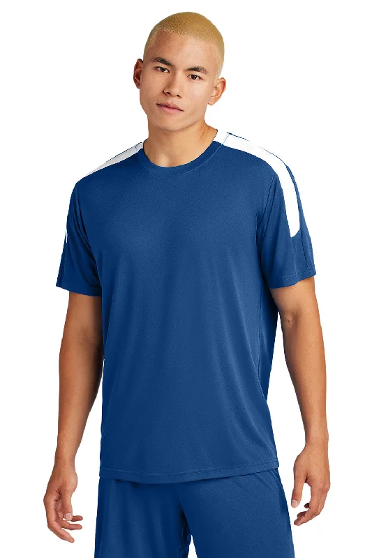 Sport-Tek Mens Moisture Wicking Competitor United Short Sleeve Crewneck T-Shirt - Royal Blue/White - New