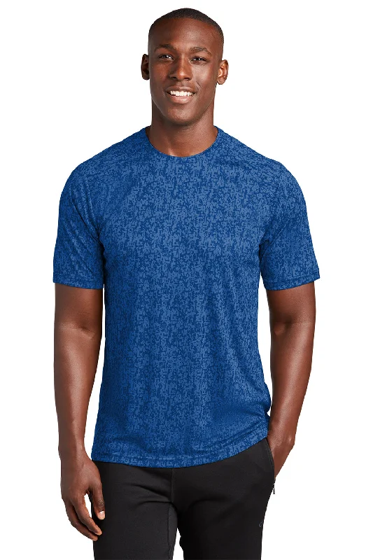 Sport-Tek Mens Digi Camo Moisture Wicking Short Sleeve Crewneck T-Shirt - True Royal Blue