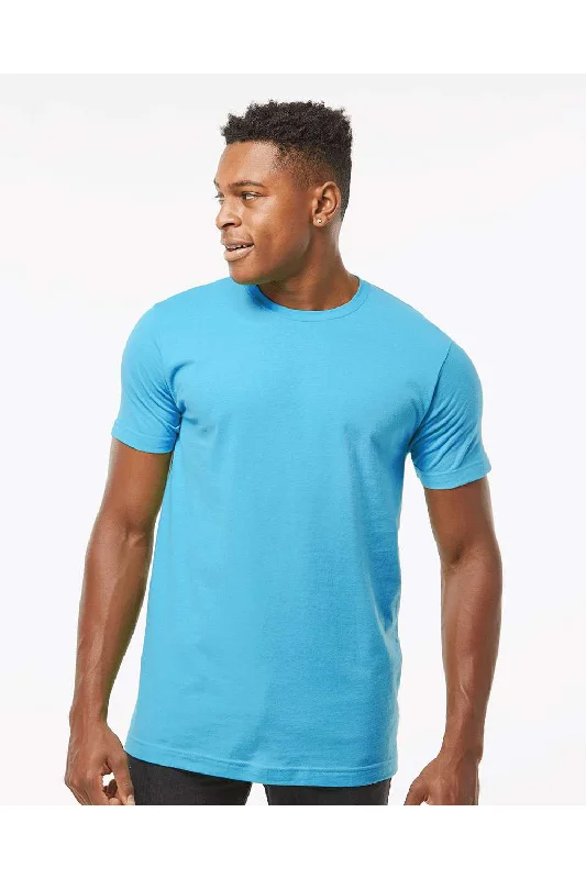 Tultex Mens Fine Jersey Short Sleeve Crewneck T-Shirt - Aqua Blue