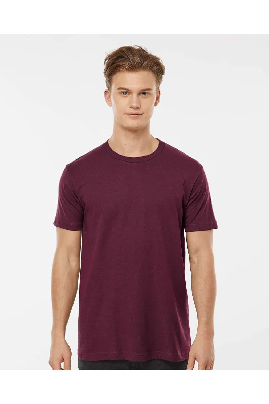 Tultex Mens Fine Jersey Short Sleeve Crewneck T-Shirt - Burgundy