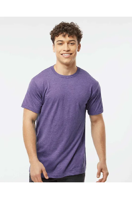 Tultex Mens Fine Jersey Short Sleeve Crewneck T-Shirt - Heather Purple