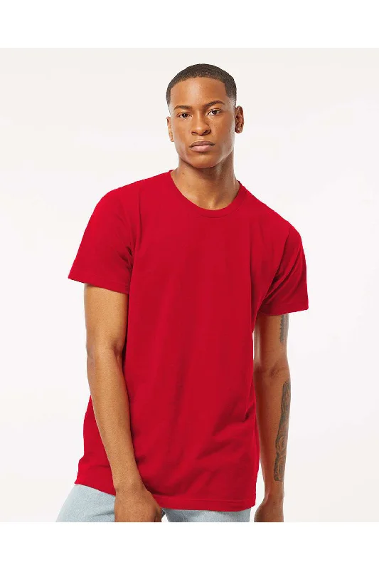 Tultex Mens Fine Jersey Short Sleeve Crewneck T-Shirt - Red