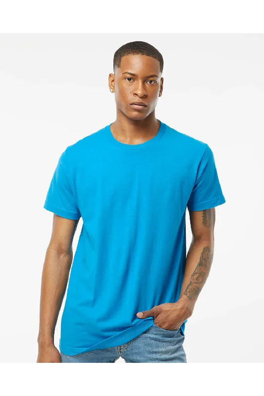 Tultex Mens Fine Jersey Short Sleeve Crewneck T-Shirt - Turquoise Blue