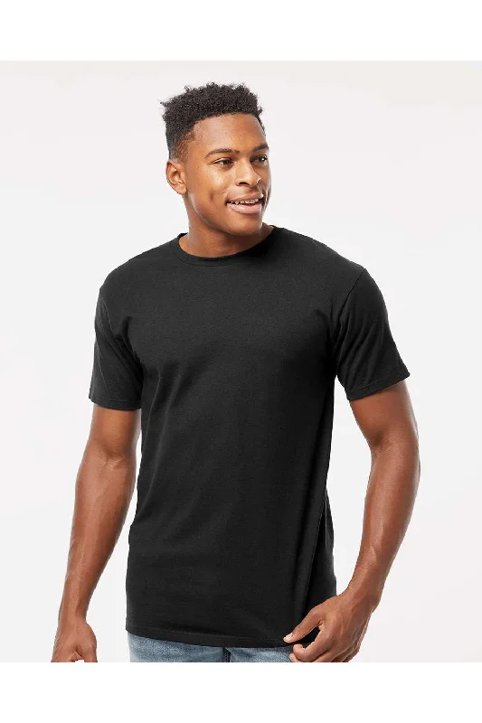 Tultex Mens Jersey Short Sleeve Crewneck T-Shirt - Black