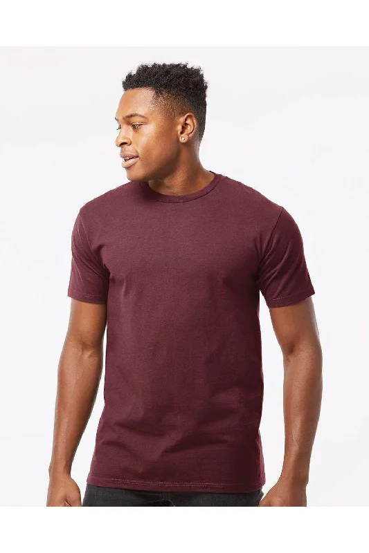 Tultex Mens Jersey Short Sleeve Crewneck T-Shirt - Burgundy