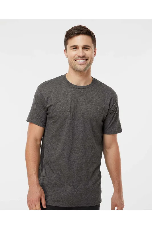 Tultex Mens Jersey Short Sleeve Crewneck T-Shirt - Heather Charcoal Grey