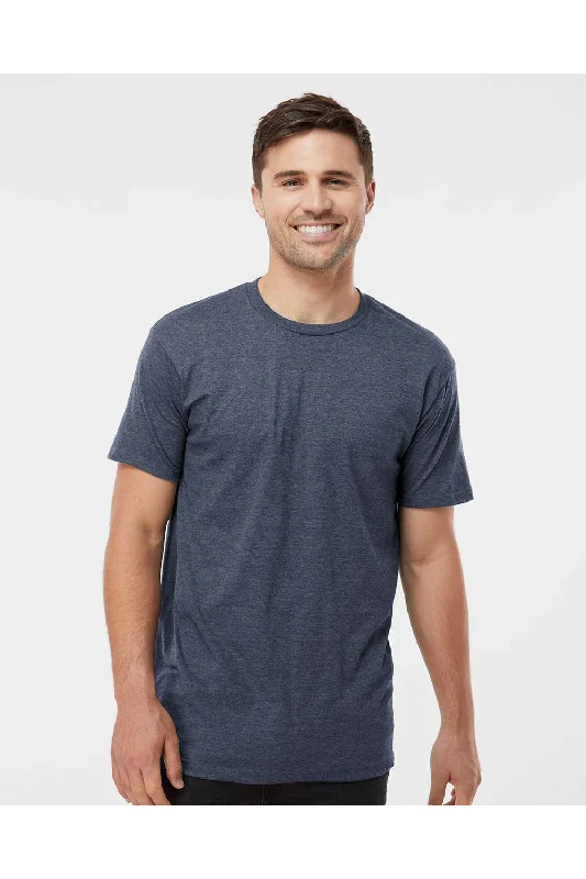 Tultex Mens Jersey Short Sleeve Crewneck T-Shirt - Heather Denim Blue