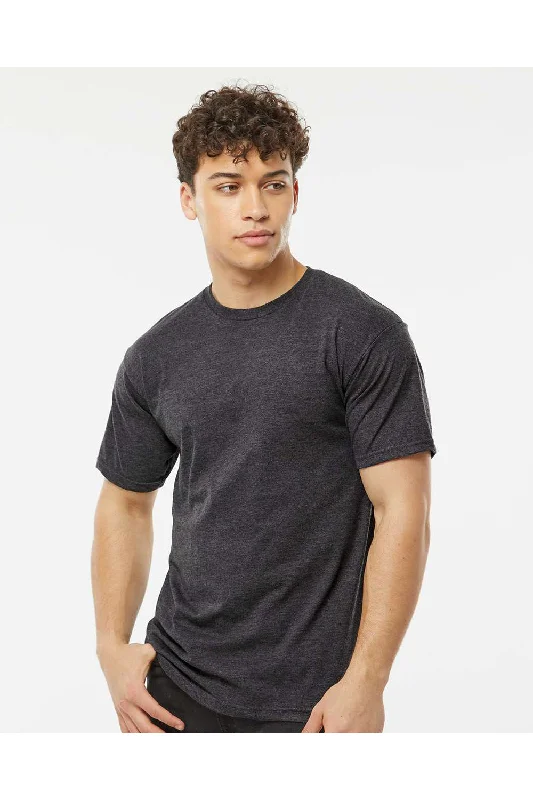 Tultex Mens Jersey Short Sleeve Crewneck T-Shirt - Heather Graphite Grey