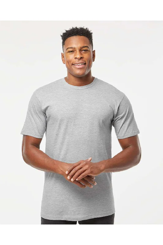 Tultex Mens Jersey Short Sleeve Crewneck T-Shirt - Heather Grey