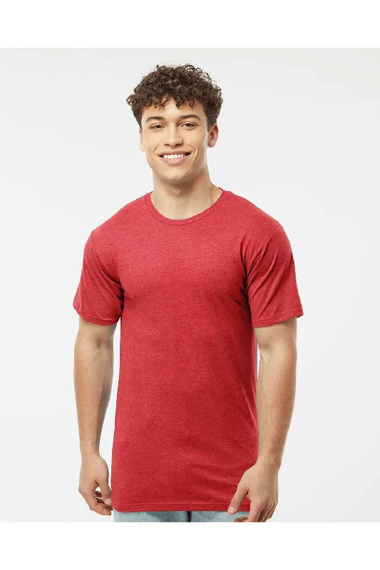 Tultex Mens Jersey Short Sleeve Crewneck T-Shirt - Heather Red