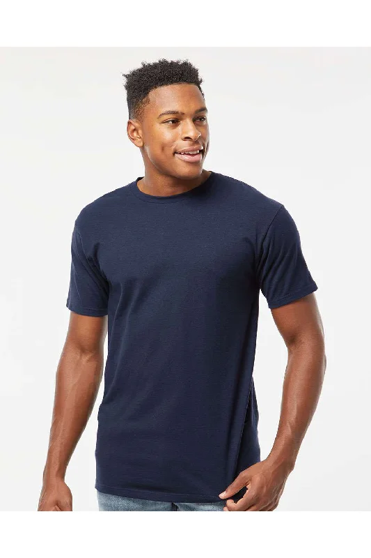 Tultex Mens Jersey Short Sleeve Crewneck T-Shirt - Navy Blue