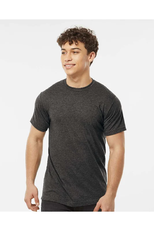 Tultex Mens Poly-Rich Short Sleeve Crewneck T-Shirt - Heather Graphite Grey