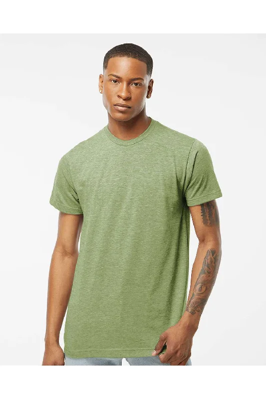 Tultex Mens Poly-Rich Short Sleeve Crewneck T-Shirt - Heather Green