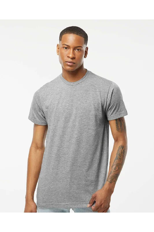 Tultex Mens Poly-Rich Short Sleeve Crewneck T-Shirt - Heather Grey