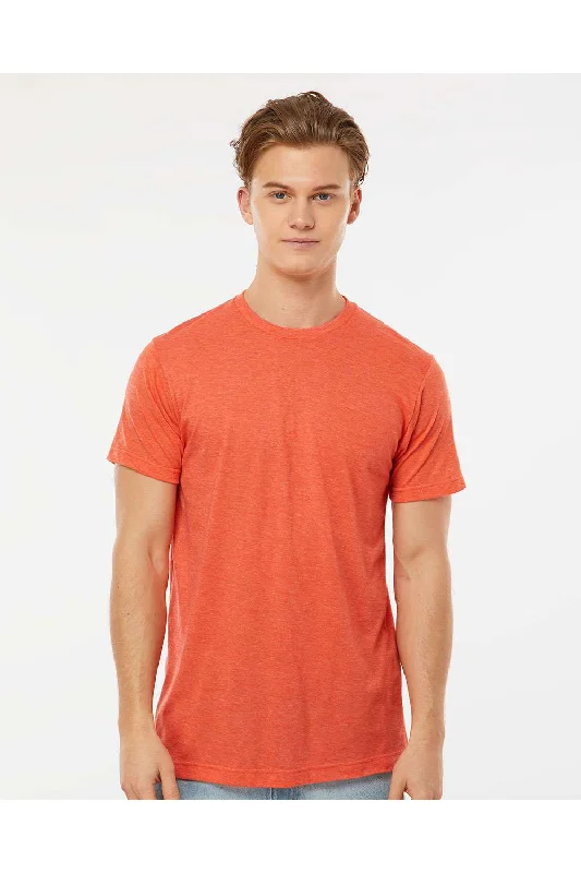 Tultex Mens Poly-Rich Short Sleeve Crewneck T-Shirt - Heather Orange