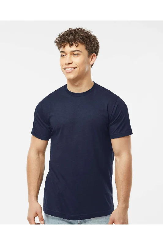 Tultex Mens Poly-Rich Short Sleeve Crewneck T-Shirt - Navy Blue