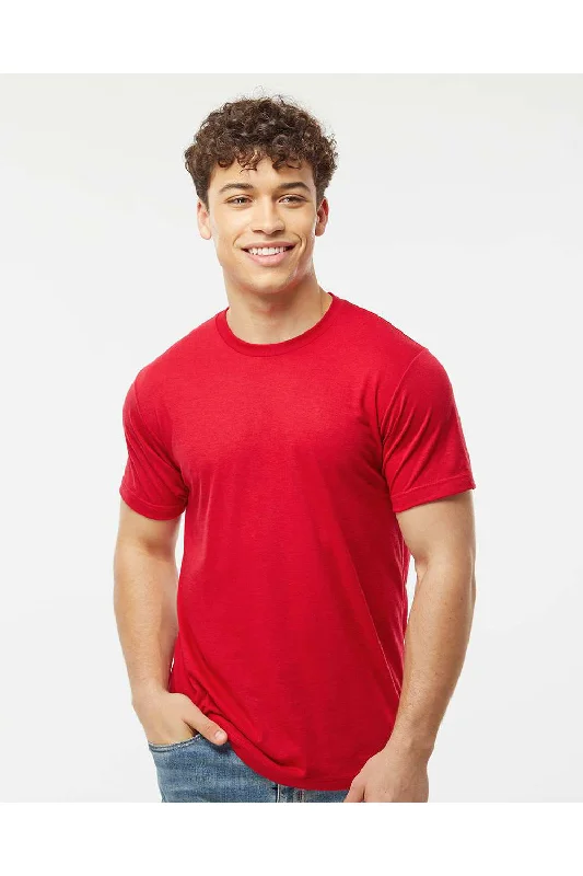 Tultex Mens Poly-Rich Short Sleeve Crewneck T-Shirt - Red