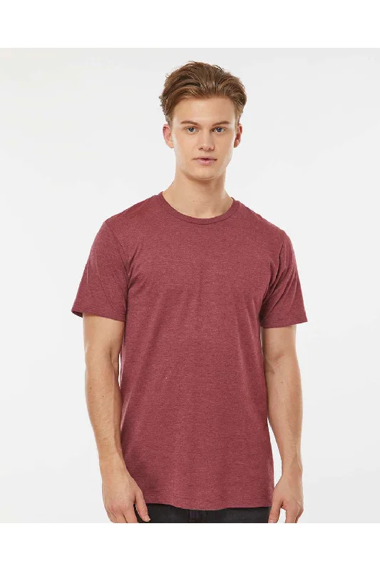 Tultex Mens Premium Short Sleeve Crewneck T-Shirt - Heather Burgundy