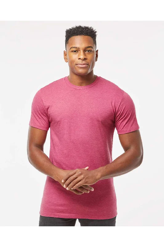 Tultex Mens Premium Short Sleeve Crewneck T-Shirt - Heather Cactus Flower Pink