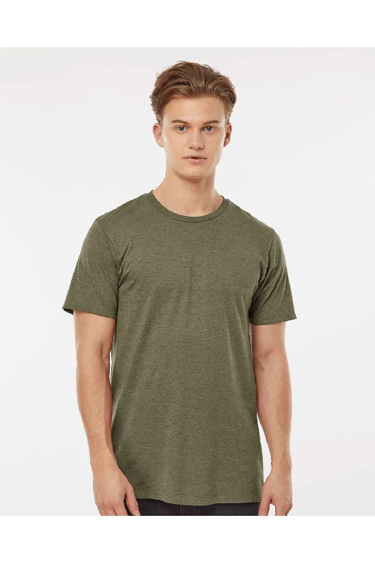 Tultex Mens Premium Short Sleeve Crewneck T-Shirt - Heather Olive Green