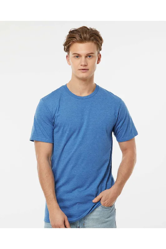 Tultex Mens Premium Short Sleeve Crewneck T-Shirt - Heather Royal Blue