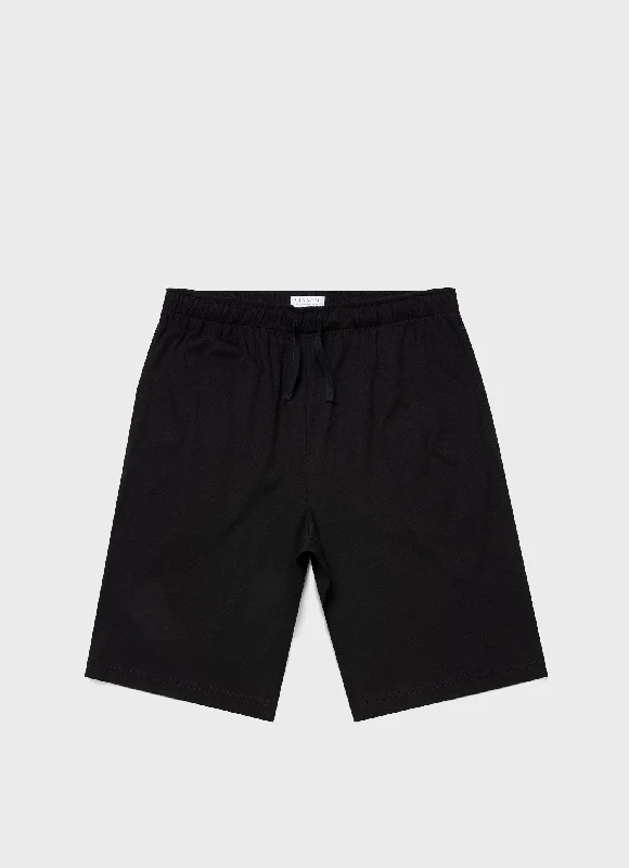 Men's Cotton Modal Lounge Shorts in Black