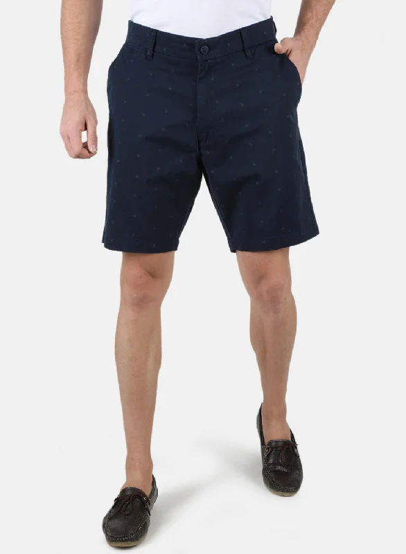 Men Navy Blue Printed Short