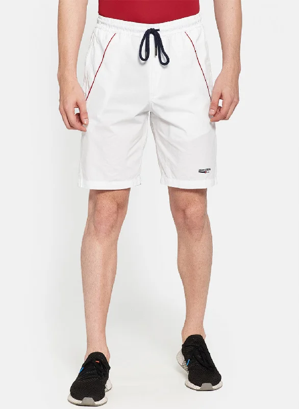 Mens White Plain Shorts