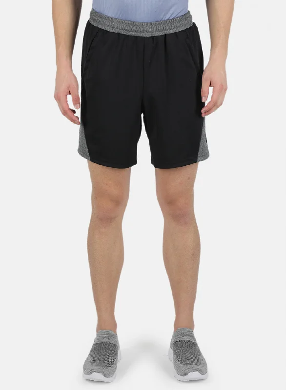 Men Black Self Design Shorts