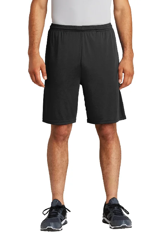 Sport-Tek Mens Competitor Moisture Wicking Shorts w/ Pockets - Black