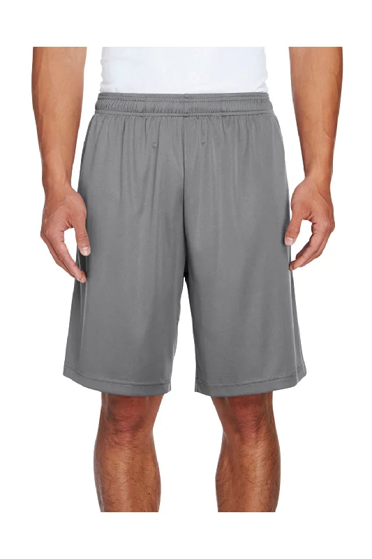 Team 365 Mens Zone Performance Moisture Wicking Shorts w/ Pockets - Graphite Grey