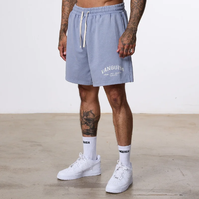 Vanquish Better Than Yesterday Washed Blue Sweat Shorts