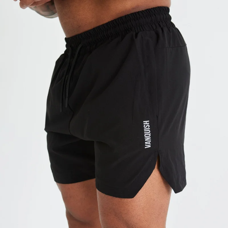 Vanquish Essential Black Performance 4" Shorts