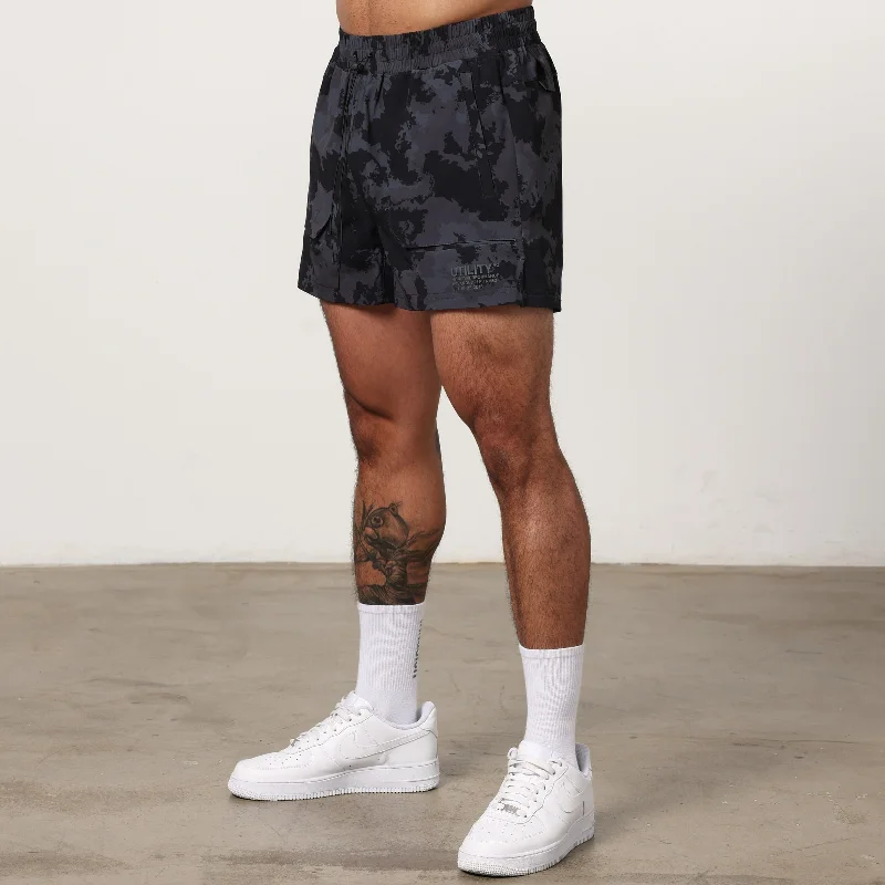 Vanquish Utility Black Camo 4" Shorts