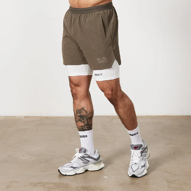 Vanquish Utility Brown Performance Shorts