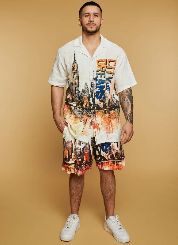 Mens City Of Dreams Graphic Shorts